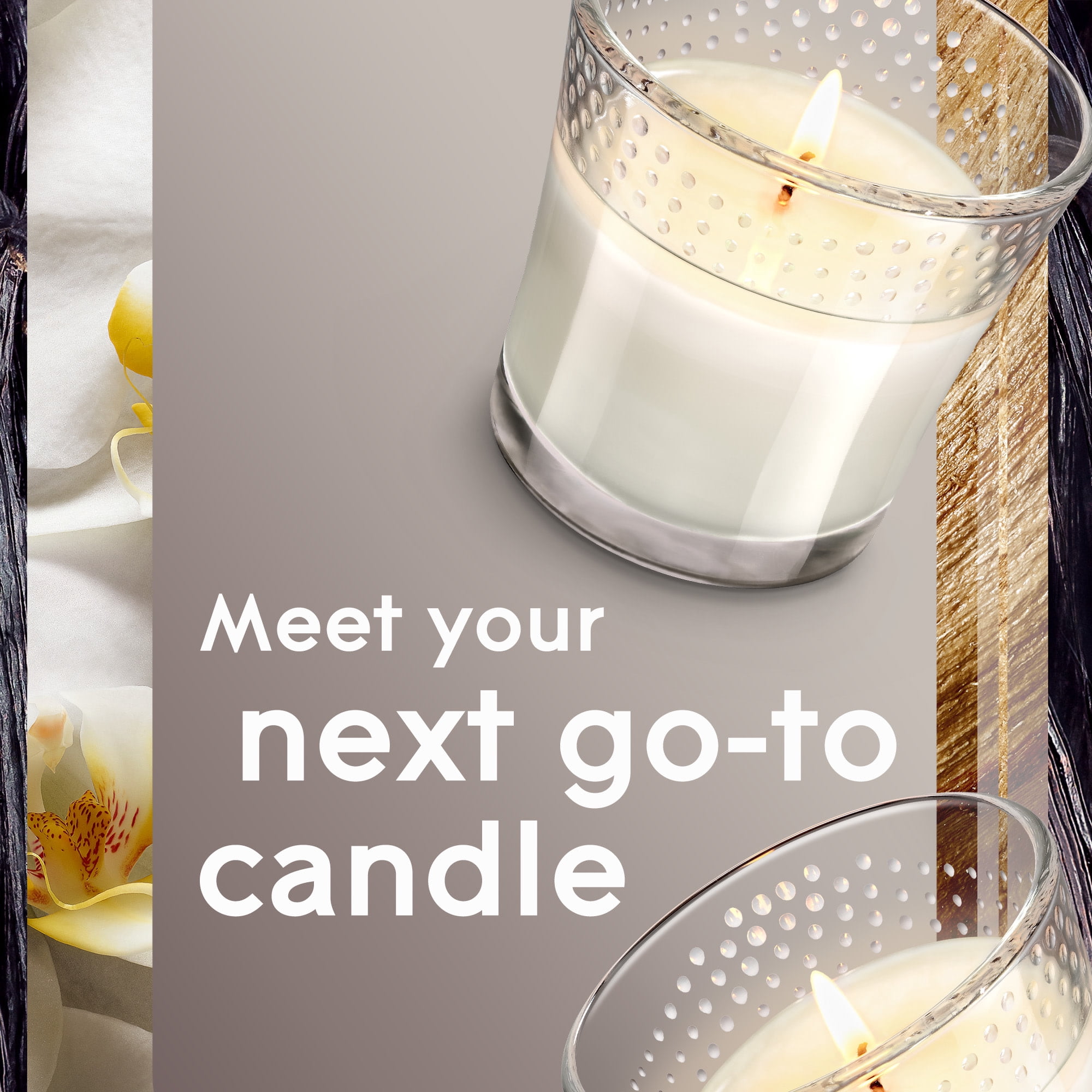 Glade Candle, Fragrance Infused with Essential Oils, Sheer Vanilla Embrace, 2 Count