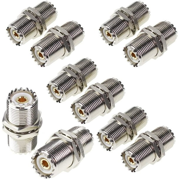 UHF Connector Female Nut Bulkhead Panel Mount to SO239 Jack RF Coaxial