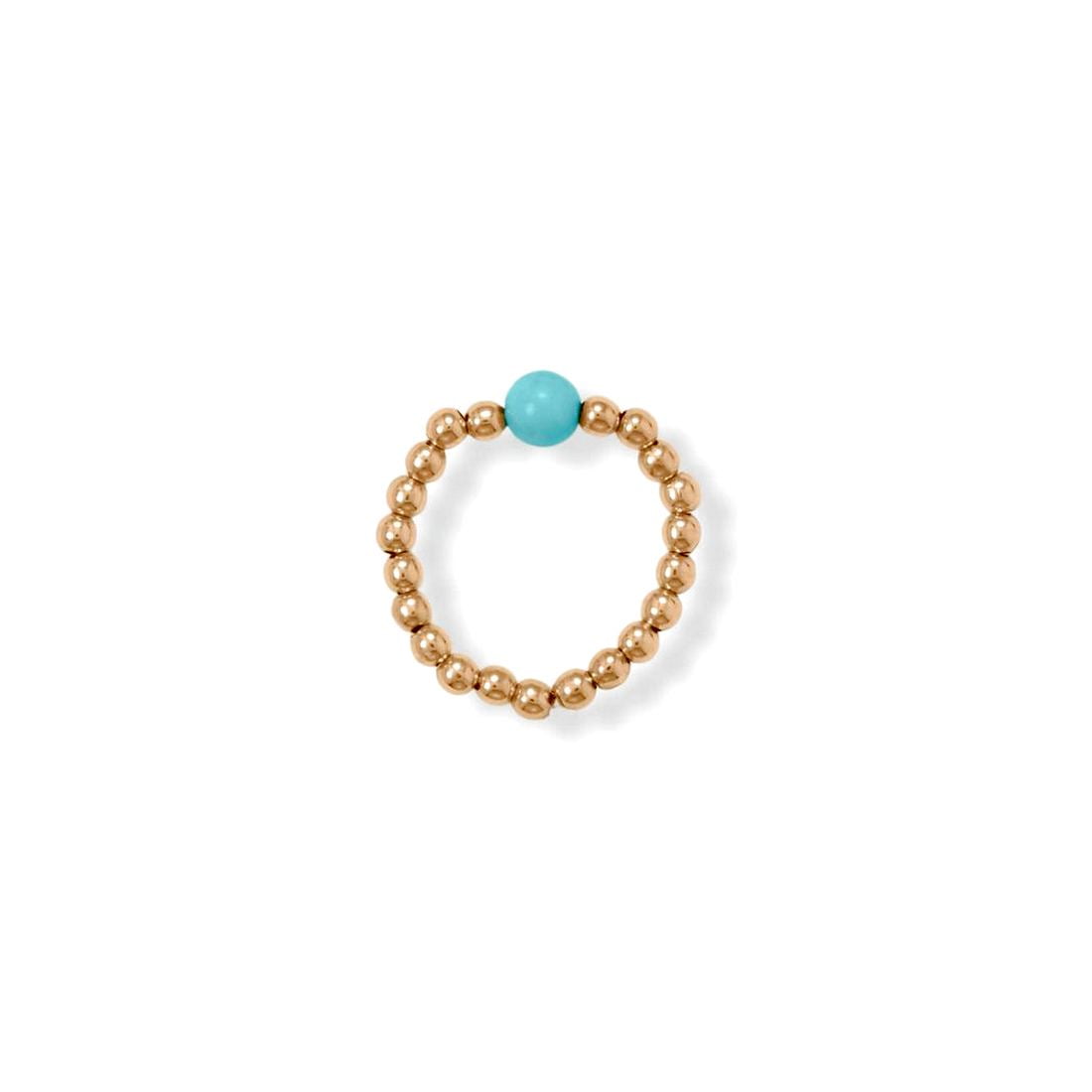 14/20 Gold Filled and Turquoise Bead Stretch toe ring 2.5mm 4mm Simulated at Center toe ring for Women