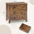 thumbnail image 3 of Gymax Commode à 3 Tiroirs avec Poignées Pratiques, Rails de Glissement Fluides, Table d'Appoint, Brun Rustique, 3 of 9