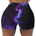 thumbnail image 2 of Zufioo Purple And Blue Nebula High Waist Yoga Shorts for Women Tummy Control Fitness Athletic Workout Running Shorts Women's Biker Shorts-Medium, 2 of 8