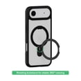 thumbnail image 3 of onn Phone Case for iPhone Air, MagSafe Compatible with Rotating Ring Kickstand - Frosted Clear/Black, 3 of 9