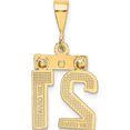 thumbnail image 3 of 14K Yellow Gold Small Brushed Diamond-Cut Number 21 Charm Made In United States sn21, 3 of 5