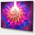 thumbnail image 2 of Bright Pink Fractal Flower on Blue - Floral Canvas Art Print, 2 of 4