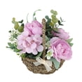 thumbnail image 1 of Cesta de flores tejida a mano con lazo flor simulada bonsai flor morada + cesta de flores ANGGREK Otros, 1 of 8