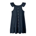 thumbnail image 1 of Ketyyh-chn99 Robe d'Été pour Filles Robe d'Été Sans Manches à Volants Décontractée pour Bébé Fille Taille 5-6 Ans, Marine, 1 of 4
