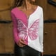 thumbnail image 2 of Gibobby Camisas De Vestir Camiseta de manga larga con cremallera superior para mujer con estampado de mariposas de primavera y verano（Multicolor, M), 2 of 3
