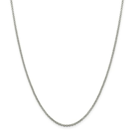 16 Toggle Rolo Necklace - Sterling Silver Polished 2mm Rolo Chain Necklace - Spring Ring - Length: 16 to 36