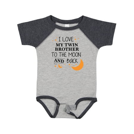 

Inktastic I Love My Twin Brother to the Moon and Back Gift Baby Boy or Baby Girl Bodysuit