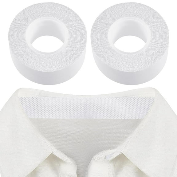 BlinkLLX 2 Rolls Sweat Pads Collar Protectors for Men Shirts, Disposable White Shirt Neck Tape, Dress Hat Collar Self Adhesive Invisible Liner Patch Against Sweat Stain(0.98 Inch)