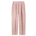 thumbnail image 2 of vdgthytj Womens Warm Fleece Pajama Pants Striped Plush Fuzzy Pj Bottoms Plus Size Lounge Trouser Sleepwear, 2 of 6