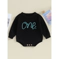 thumbnail image 2 of Faithtur Bébé Tricot Combinaison Lettre Brodé Manches Longues Col Rond Robe d'Hiver d'Automne, 2 of 9