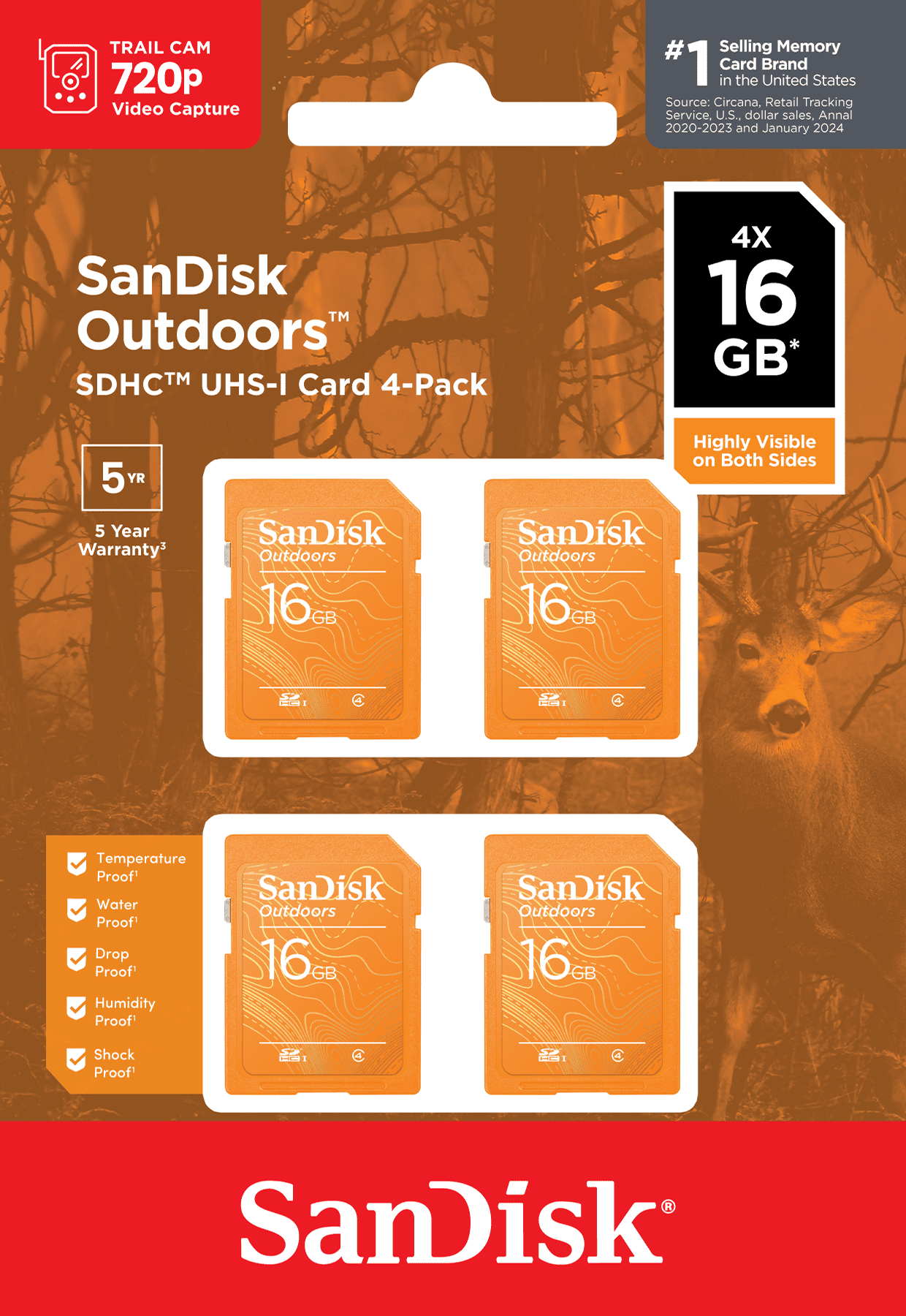 SanDisk Outdoors™ SD™ UHS-I Card 16GB 4-Pack