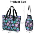 thumbnail image 3 of Tote Bag for Women - Colorful Halloween Pumpkins Pattern Shoulder Bag - Large Utility Work Duffle Bag with Zipper Handbag for Travel, Work, Sprots, 3 of 5