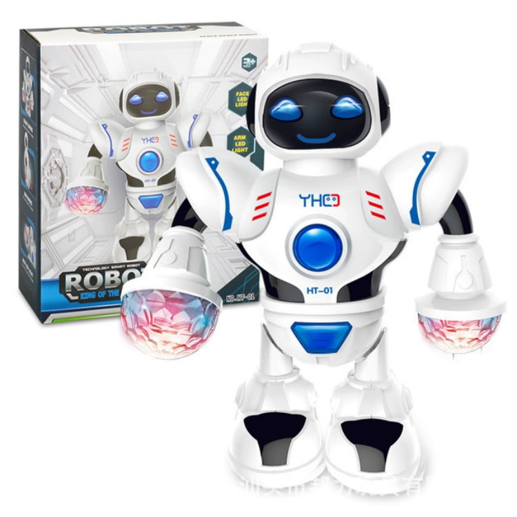 WISHTIME Remote Control Robot Toy Intelligent Walking RC Space Robot With Light 