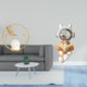 thumbnail image 2 of Escultura de de bola de cristal, figura de metal, adorno de escritorio para interiores, estatua, soporte decorativo para tartas, para pasil, 2 of 8