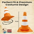 thumbnail image 3 of Nicky Bigs Novelties Adult Orange Traffic Cone Hat - Road Construction Cones Hat - Funny Unisex Halloween Costume Accessory Headwear, 3 of 8