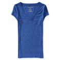 thumbnail image 2 of Aeropostale - Camiseta básica con cuello en V para mujer, azul, pequeña Aeropostale Camiseta básica, 2 of 2