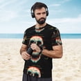thumbnail image 4 of Wukai Glitch Screaming Skull Print Men's Short-Sleeved Mesh T-Shirt,Quick-Dry Short Sleeve Workout T-Shirt-X-Small, 4 of 8