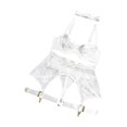 thumbnail image 2 of Conjunto de ropa interior para mujer, bralette transparente para cosplay, lencería de malla para boda. Blanco M, 2 of 9