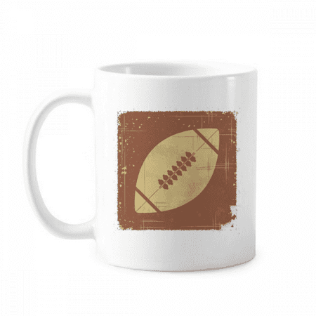 

Football Sport Illustration Brown Pattern Mug Pottery Cerac Coffee Porcelain Cup Tableware