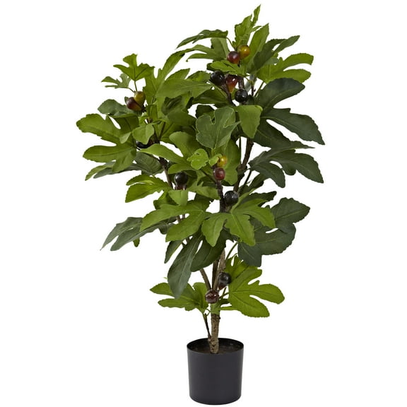 Nearly Natural 32" Artificial Fig Tree with 15 Faux Figs