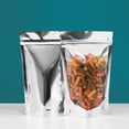 thumbnail image 4 of YardChic 100Pack Silver Resealable Mylar Bags with Clear Window, Mylar Bags for Food Storage, Stand Up Pouches with Tear Notch, Reclosable Zipper Storage Bags, Sealable Treat Bags for Snack, Jewelry, 4 of 4