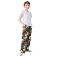 thumbnail image 4 of FORMRS Kids Pajama Pants with Pockets Size 6-8Y Boys Lounge Sleep Bottoms, White and Pink Roses, 4 of 8