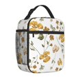 thumbnail image 4 of YFYANG Réutilisable Adulte / Enfant Portable Lunch Sac, Vintage Yellow Floral Pattern Mains Libres Poignée Isolation / Sac Froid pour l'École, le Travail, les Pique-Niques, Voyage, 4 of 6
