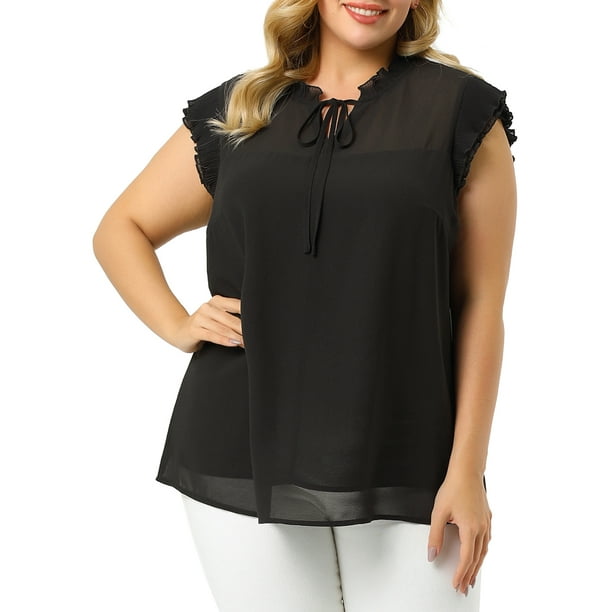 plus size ruffle blouses