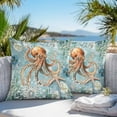 thumbnail image 4 of Ocean Octopus Outdoor Pillow Covers Pack of 2 Retro Blue Nautical Starfish Sealife Waterproof Throw Pillow Covers Decorative Cushion Cases for Patio Garden Tent Balcony Couch 20x20 inch, 4 of 8