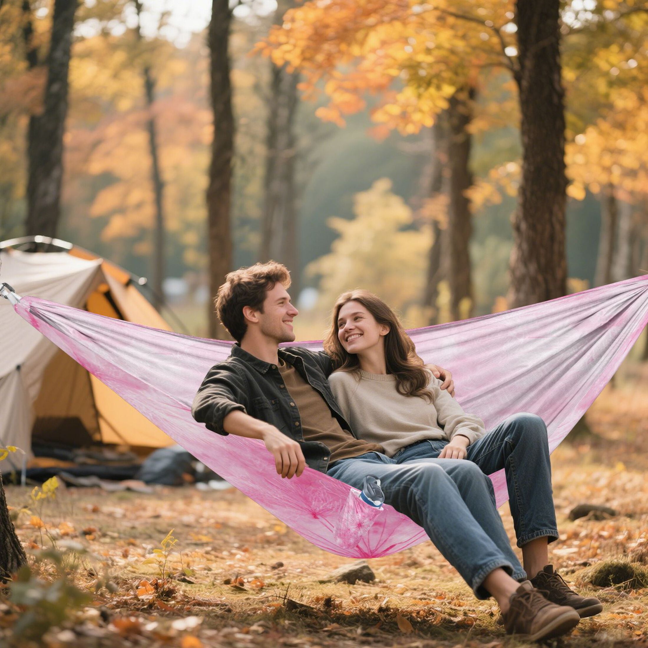 Hammock Camping Hammock Nylon Portable Hammock Travel Camping Hammock Pink Dandelion