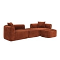 thumbnail image 4 of 114" Cloud Sectional Couch with L-Shape Chaise, Modular Sofa with Movable Ottoman, Upholstered Couches for Living Room Bedroom, No Assembly Required (Orange), 4 of 11