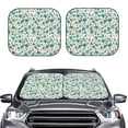 thumbnail image 2 of Naloa Floral In Teal Print 2-Piece Windshield Sunshade,Foldable Car Front Window Sun Shades,for Most Sedans SUV Truck-Small, 2 of 6