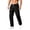 Black, variant on Mens Cotton Flex Stretch Cargo Pants Elastic Waist Drawstring Hiking Work Pants Lightweight Multi Pockets Outdoor Casual Pants