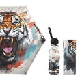 thumbnail image 2 of JSTEL Roaring Tiger Watercolor Folding Umbrella for Rain Sun Travel Mini Lightweight Compact Umbrellas, 2 of 5