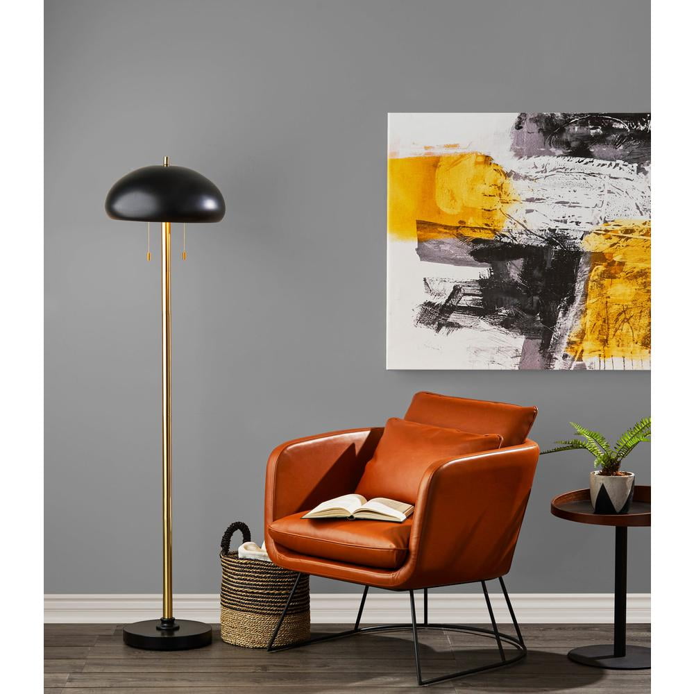 Adesso Home Cap Floor Lamp in Black Color made of Metal