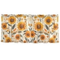 thumbnail image 7 of Yayeee Kitchen Curtains Tier Set of 2 Light Filtering 57"x36" Over Sink Window Panels, Watercolor Sunflowers and Leaves, 7 of 7