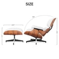 thumbnail image 2 of Mid-Century Accent Chair and Ottoman,Leather Louneg Chairs Arm Chair Single Sofa w/Metal Legs Rosewood Frame,Standard,White, 2 of 8