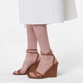thumbnail image 2 of YDN Women Classic Wedge High Heel Square Open Toe Sandals Doubel Strap Ankle Buckle Slide Pumps Summer Dressy Shoes Size 14 Brown, 2 of 4