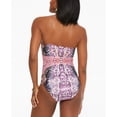 thumbnail image 3 of BAR III Women's Multi Color Printed Removable Straps Lined Mixed Messages Bandeau One Piece Swimsuit S, 3 of 3