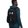 thumbnail image 3 of Mochila deportiva Under Armour Adult Hustle, negra (001)/plateada, talla única, 3 of 3