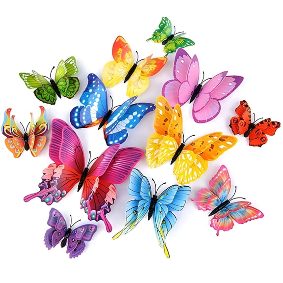 RLESO 2026 New 12Pcs Diy 3D Butterfly Magnetic Wall Stickers Art Decals Room Home Decor for Wall Decoration, Home Decor, Living Room, Bedroom, Nursery, Office