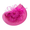 thumbnail image 3 of CAIXIA Fascinators Hats for Women Tea Party Hat Feather Mesh Headband Vintage Lace Cocktail Headwear Veil Hair Clip Church, 3 of 4