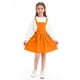 thumbnail image 1 of Falda de tirantes de color liso para niños con cintura elástica, informal y cómoda, de poliéster para adultos., 1 of 6