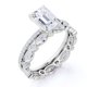 thumbnail image 4 of JeenMata Anillo Nupcial de Moissanita de Talla Esmeralda de 2 Quilates Engastado con Banda Infinita en Oro Blanco de 18 K sobre Plata, 4 of 6