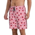 thumbnail image 2 of Goofa Strawberry and Ladybugs Printed Mens Swim Trunks Summer Quick Dry Short Beach Swimwear Bathing Suits-Large, 2 of 9