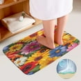thumbnail image 4 of Floral Colorful Flower Bathroom Rug Set of 3, No Silp Washable Cover Floor Rug Decorations for Kitchen Bathroom Bedroom, 4 of 7