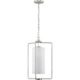 thumbnail image 2 of Merry Collection One-Light Brushed Nickel and Etched Glass Transitional Style Foyer Pendant Light, 2 of 2
