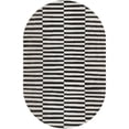 thumbnail image 1 of Unique Loom Williamsburg Alternating Stripes Rug 7' 10 x 10' Oval Black/Beige, 1 of 1